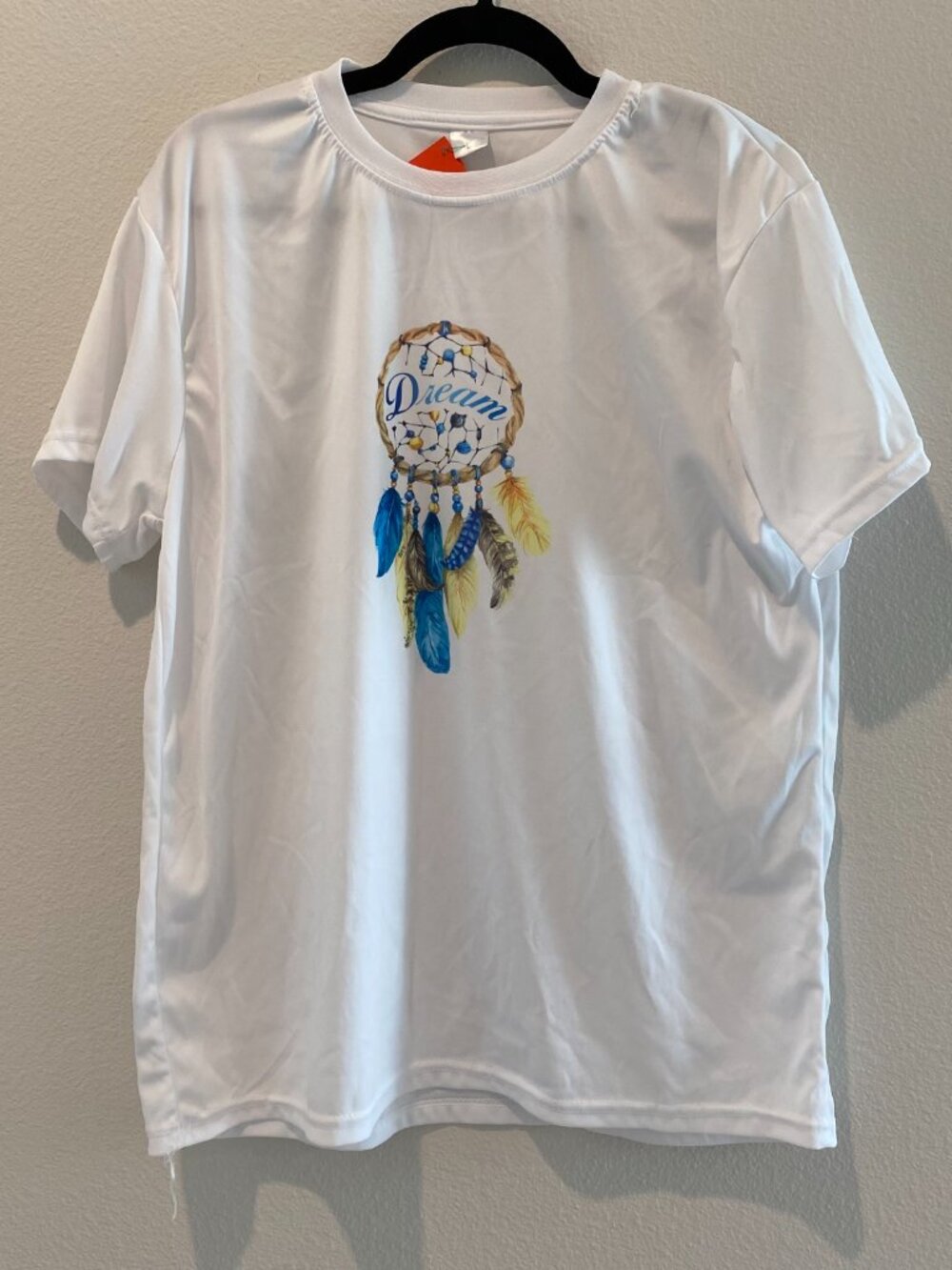 Women's Dreamcatcher Graphic T-Shirt White Large Polyester Crew Neck